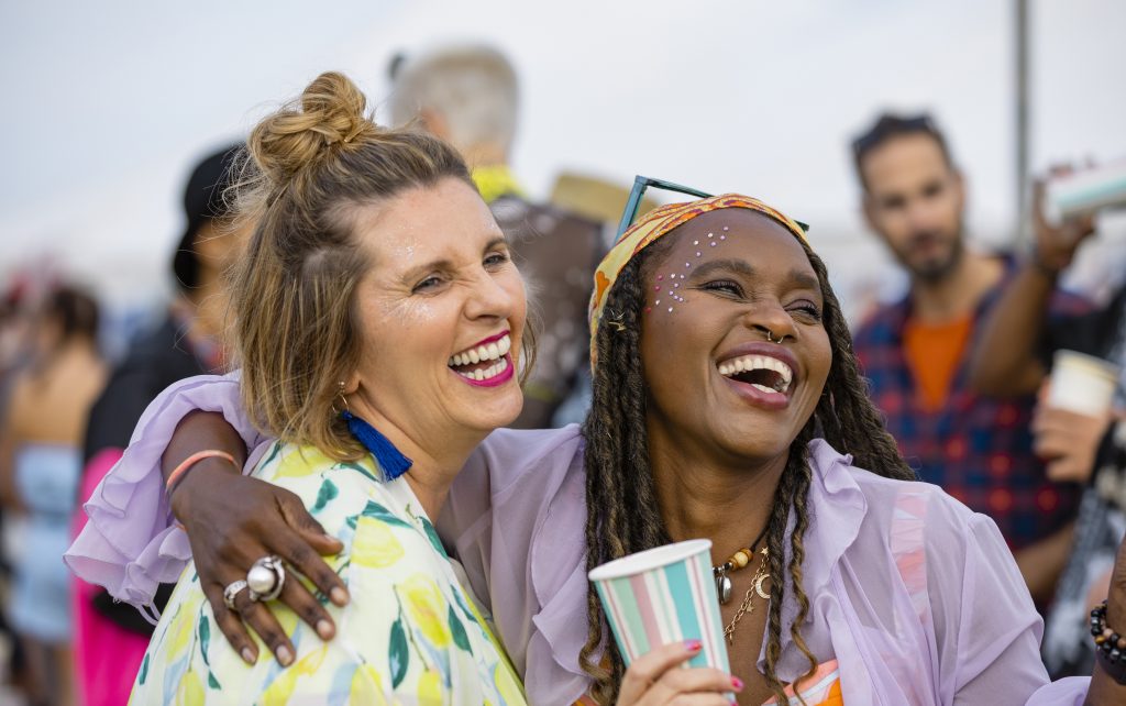 Picture of friends at festial