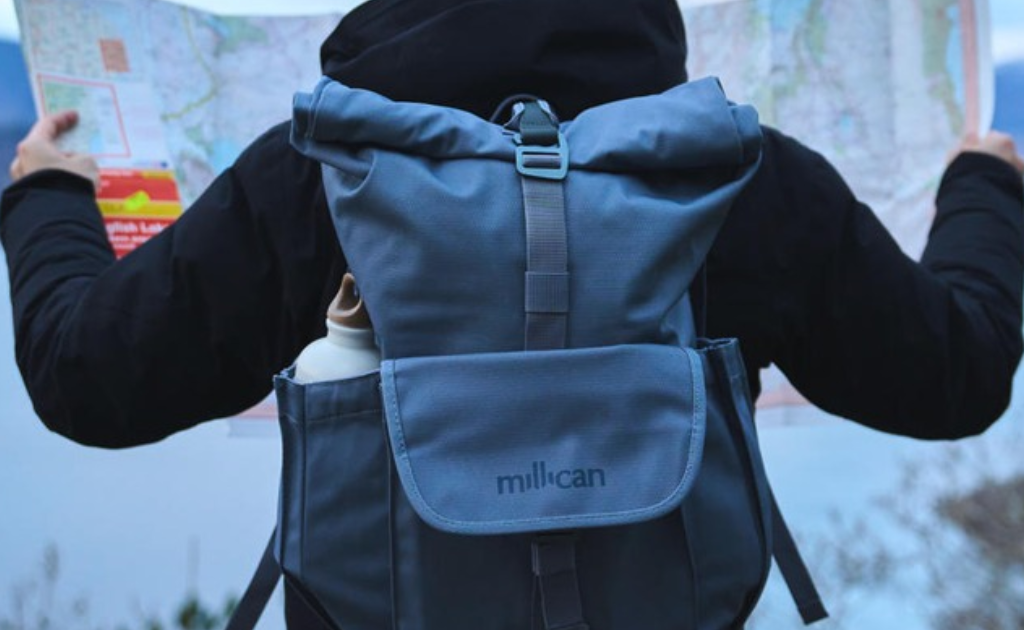 walker with backpack